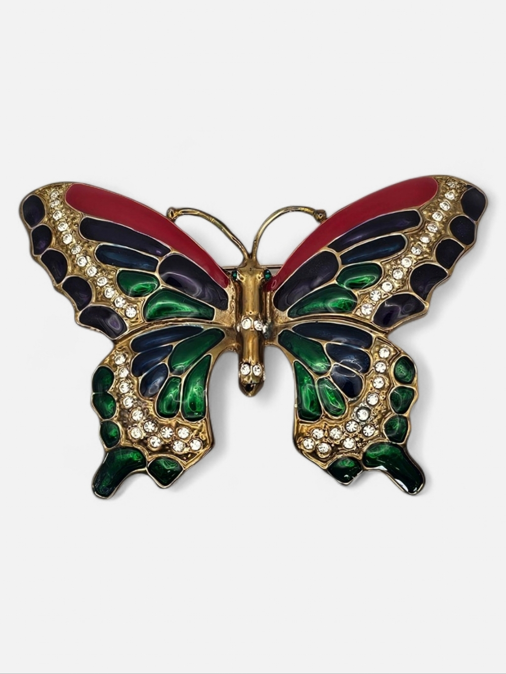 Vintage Rhinestone Large butterfly brooch